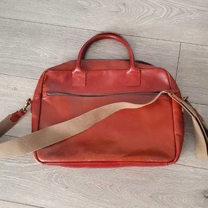 Men's J Crew Leather Tote Bag with removable strap
